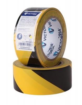 Padlójelölő szalag, 48 mm x 33 m, VICTORIA FACILITY, fekete-sárga